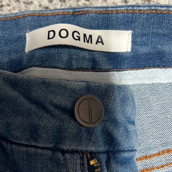 Worn 1x perfect condition HMS sz 7 blue denim high waist slit straight leg jeans - Picture 5 of 6